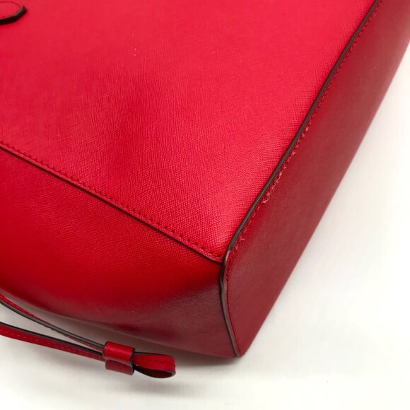 Michael Kors Red Saffiano Leather Large Gilly Tote And Wallet - Picture 6 of 10